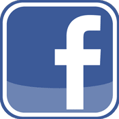 White "f" icon on blue square