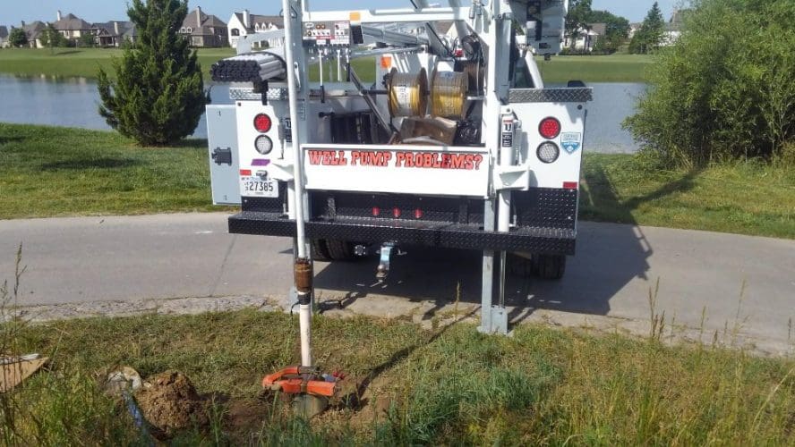 Equipment on truck by the water