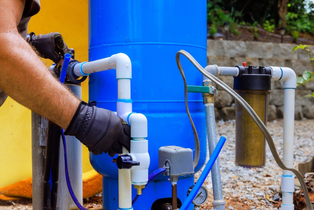 An,Artesian,Well,System,Pump,House,Is,Being,Connected,To